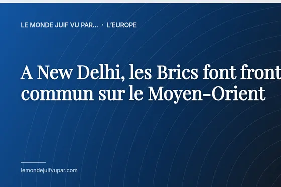 A New Delhi, les Brics font front commun sur le Moyen-Orient
