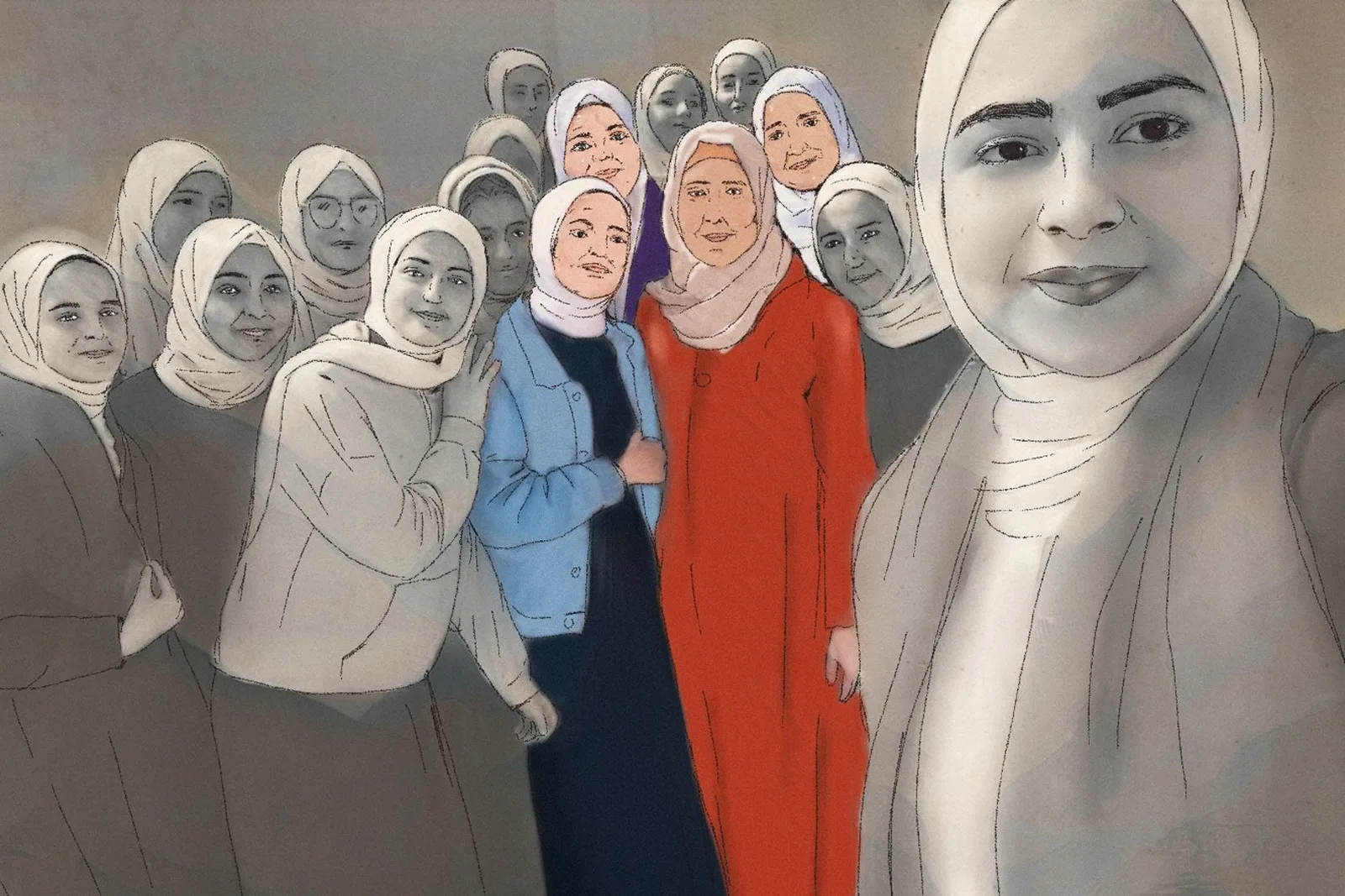 Les filles de la photographie de l'école de Gaza