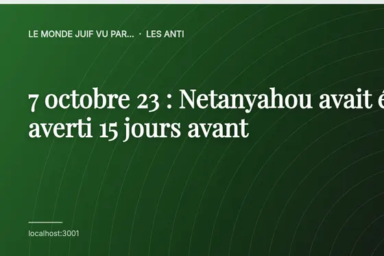 7 octobre 23 : Netanyahou avait été averti 15 jours avant