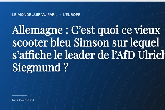 Allemagne : C’est quoi ce vieux scooter bleu Simson sur lequel s’affiche le leader de l’AfD Ulrich Siegmund ?