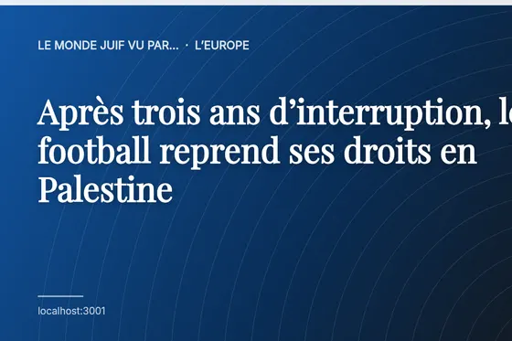 Après trois ans d’interruption, le football reprend ses droits en Palestine