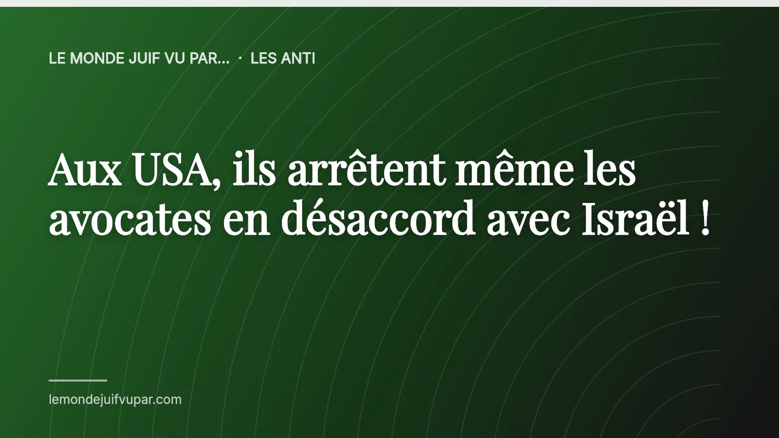Aux USA, ils arrêtent même les avocates en désaccord avec Israël !