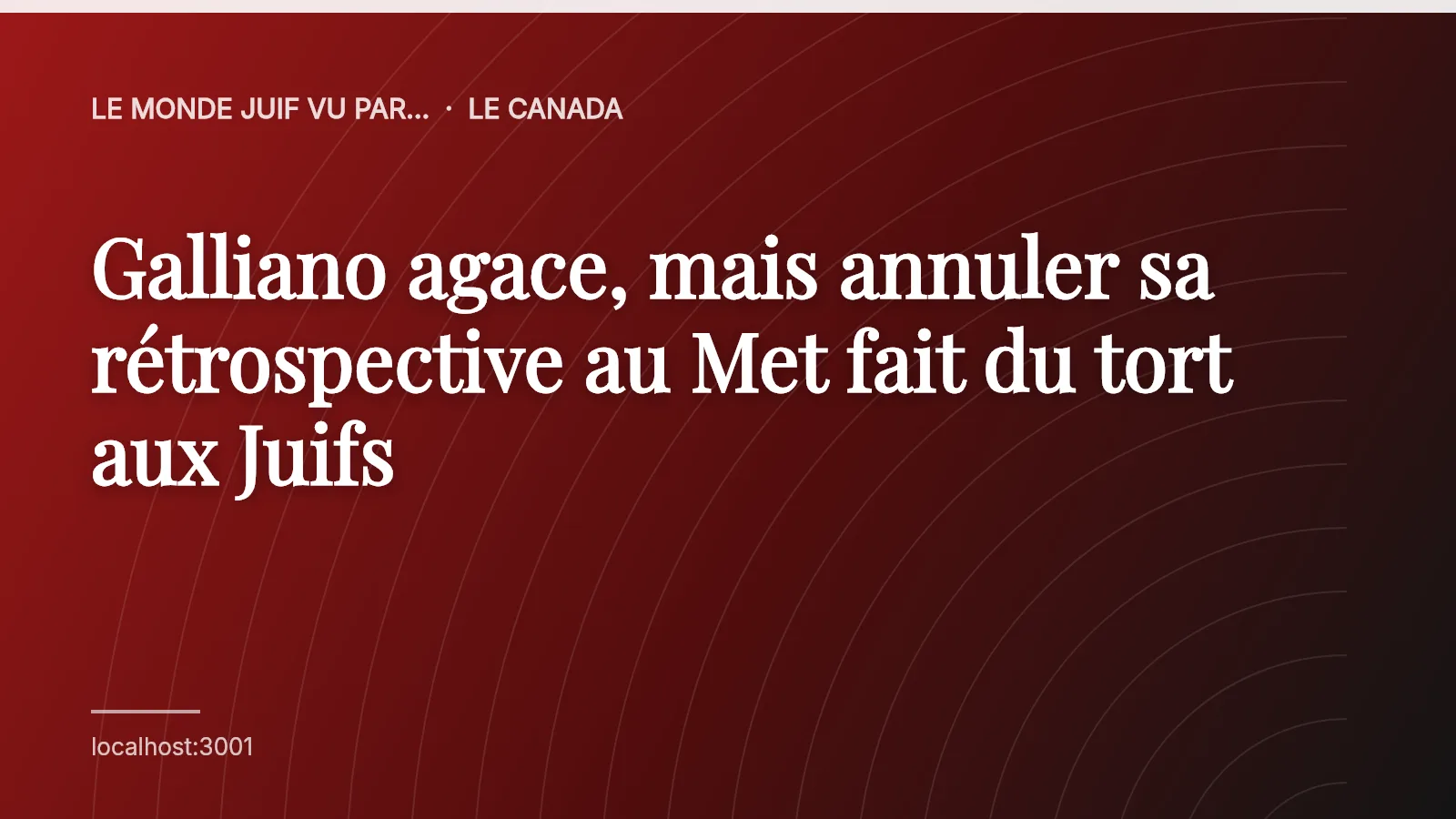 Galliano agace, mais annuler sa rétrospective au Met fait du tort aux Juifs