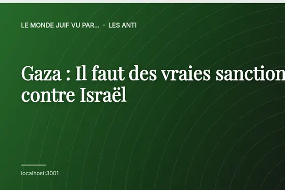 Gaza : Il faut des vraies sanctions contre Israël
