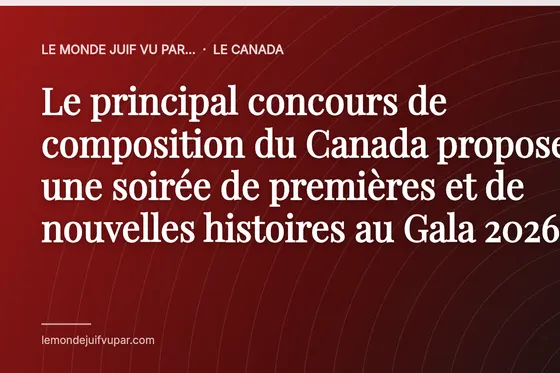 Le principal concours de composition du Canada propose une soirée de premières et de nouvelles histoires au Gala 2026