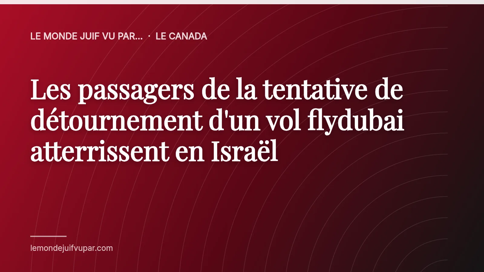 Les passagers de la tentative de détournement d'un vol flydubai atterrissent en Israël
