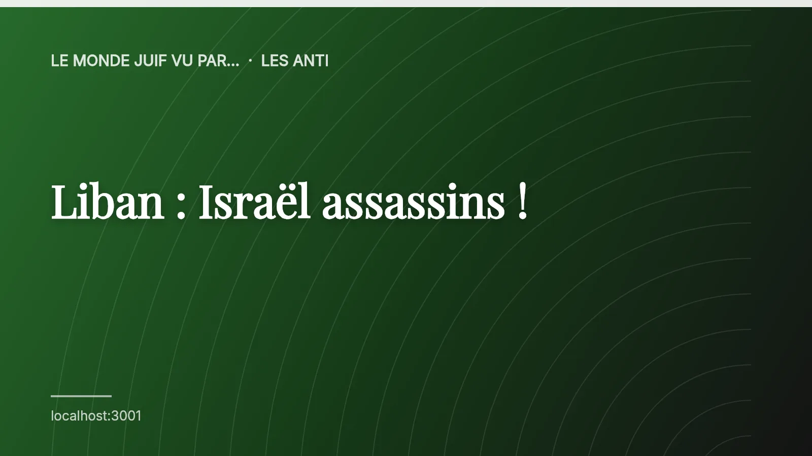 Liban : Israël assassins !