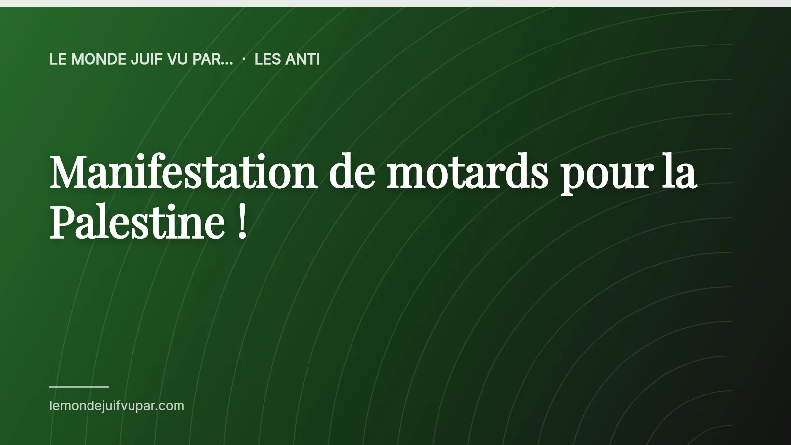Manifestation de motards pour la Palestine !