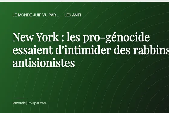 New York : les pro-génocide essaient d’intimider des rabbins antisionistes