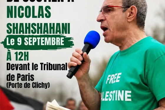 Rassemblement de soutien à Nicolas Shahshahani ce mercredi midi à Paris !