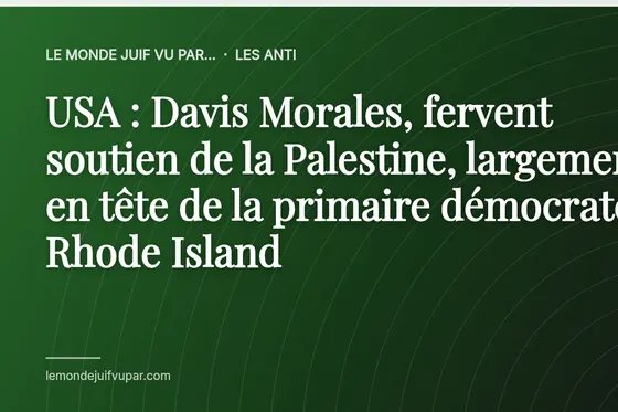 USA : Davis Morales, fervent soutien de la Palestine, largement en tête de la primaire démocrate à Rhode Island