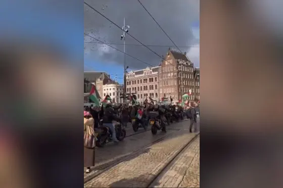 Amsterdam : motards pour la Palestine