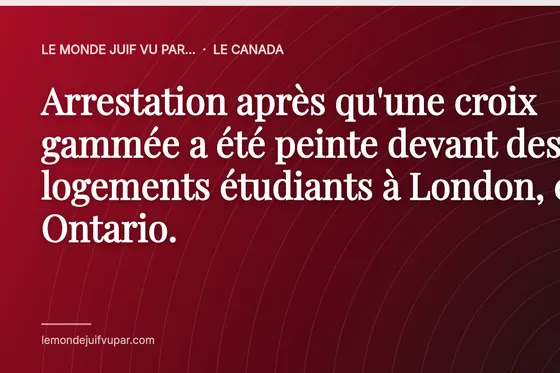 Arrestation après qu'une croix gammée a été peinte devant des logements étudiants à London, en Ontario.