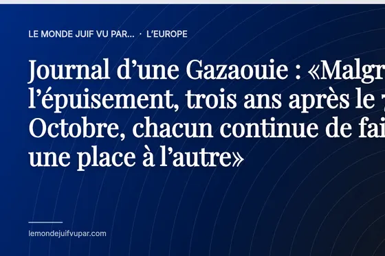 Journal d’une Gazaouie : «Malgré l’épuisement, trois ans après le 7 Octobre, chacun continue de faire une place à l’autre»