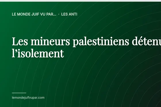 Les mineurs palestiniens détenus à l’isolement