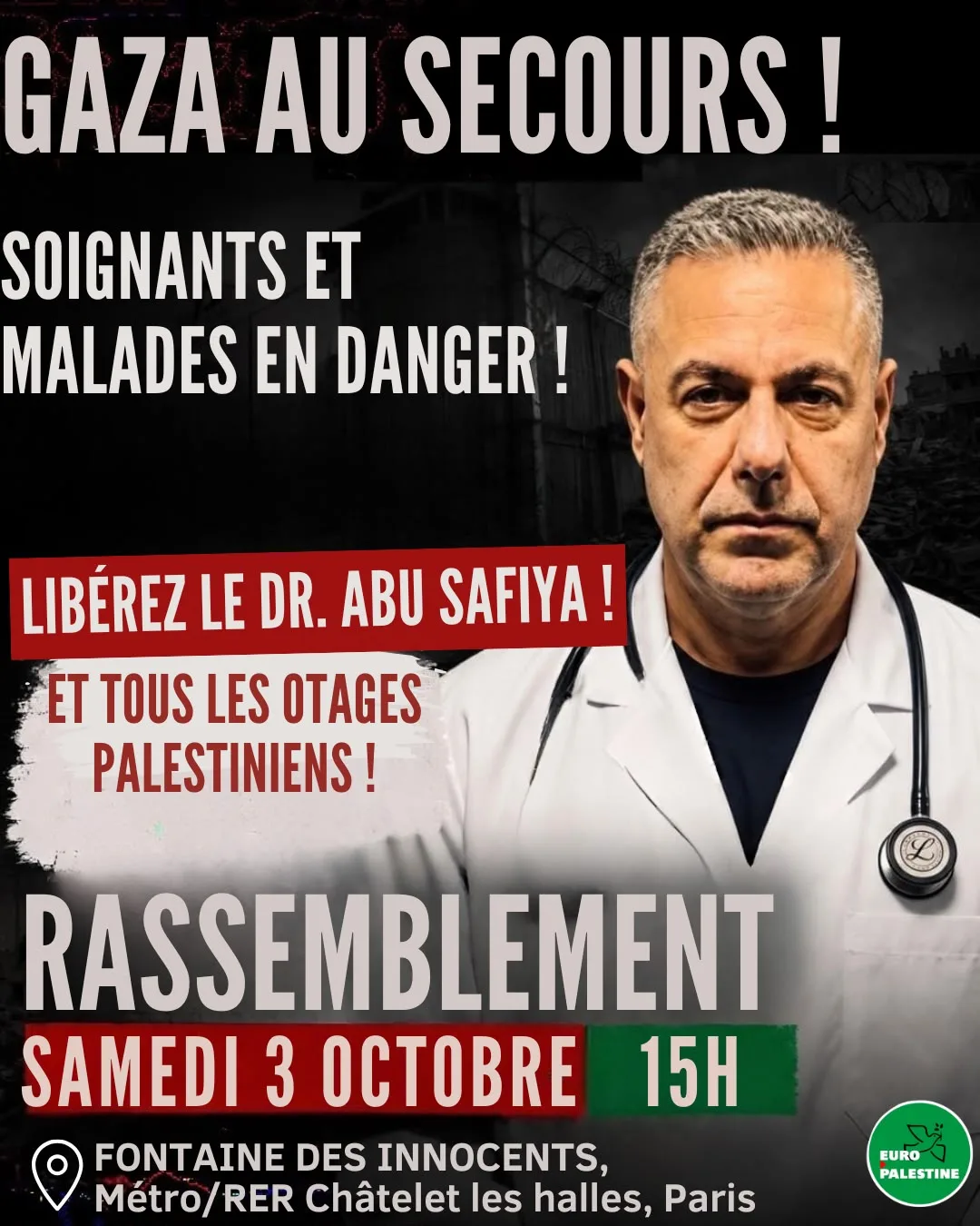 Palestine : Rassemblement ce samedi 3 octobre à Paris !