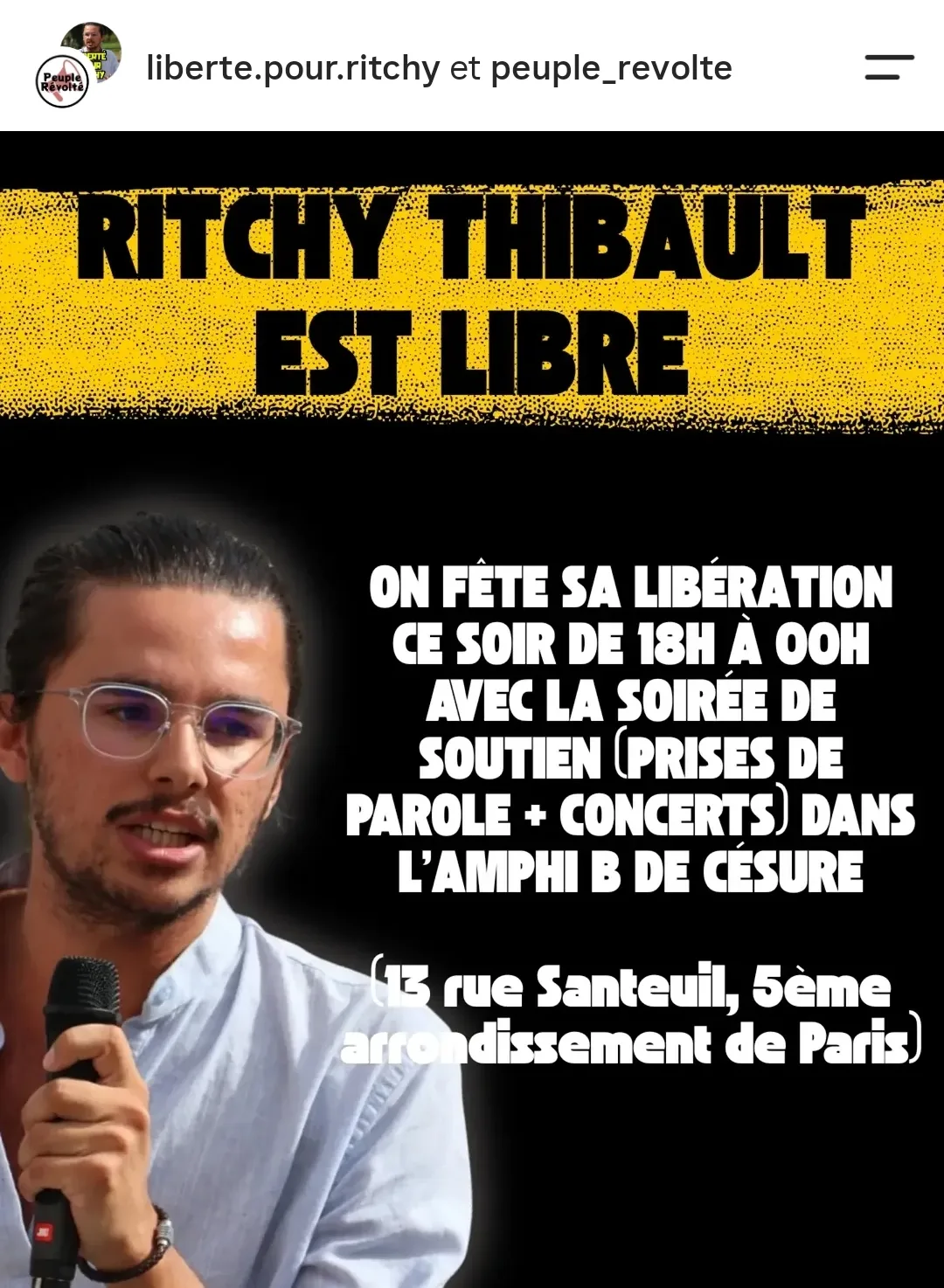 Ritchy Thibaut libéré !