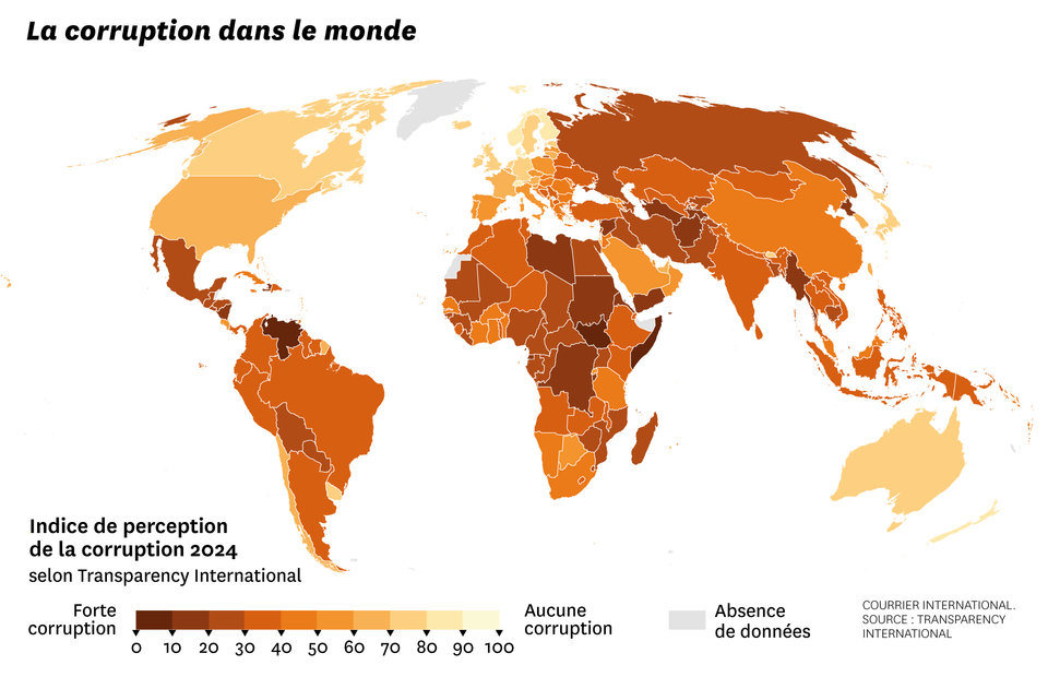 L’indice de perception de la corruption dans le monde en 2024.