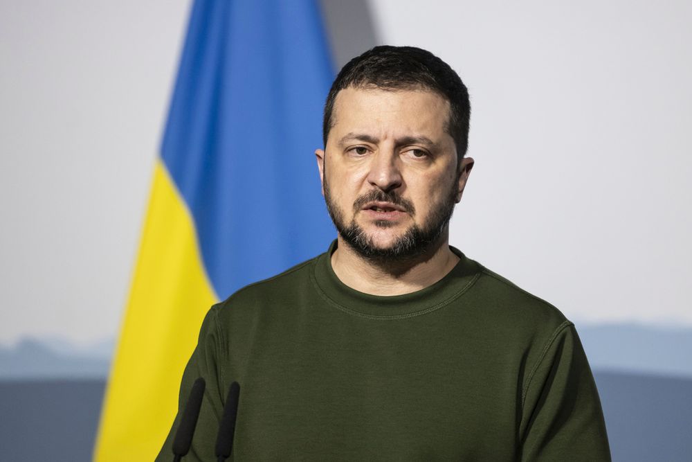 Volodymyr Zelenskyy, President of Ukraine, at a press conference Bern, Switzerland, Monday, Jan. 15, 2024.